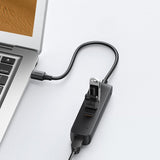 20984 USB 2.0 to 3 x USB2.0 with RJ45 (100Mbps) Ethernet Adapter (Black)