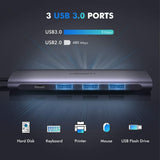 TypeC 5 in 1 Adaptor - HDMI + USB 3.0*3 + TypeC PD Power Converter (50209)