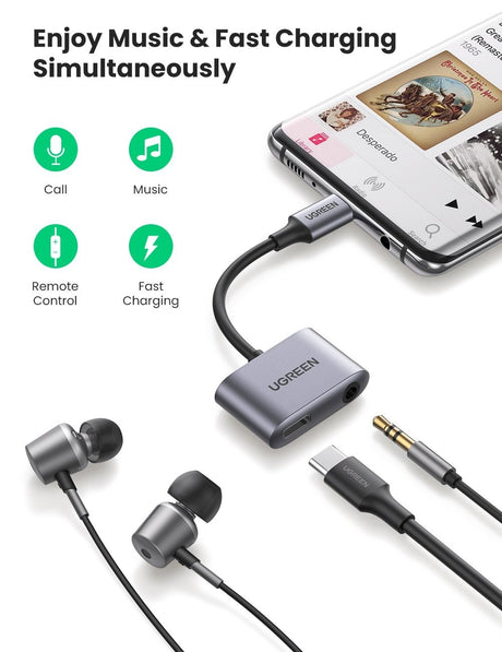 60164 2-in-1 USB C to 3.5mm Adapter