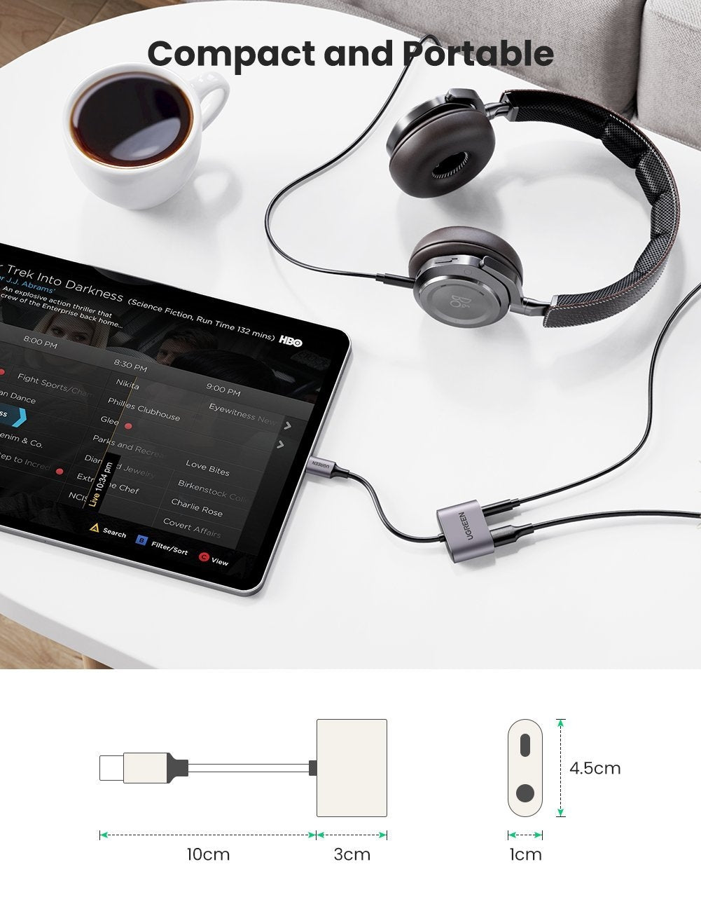 60164 2-in-1 USB C to 3.5mm Adapter