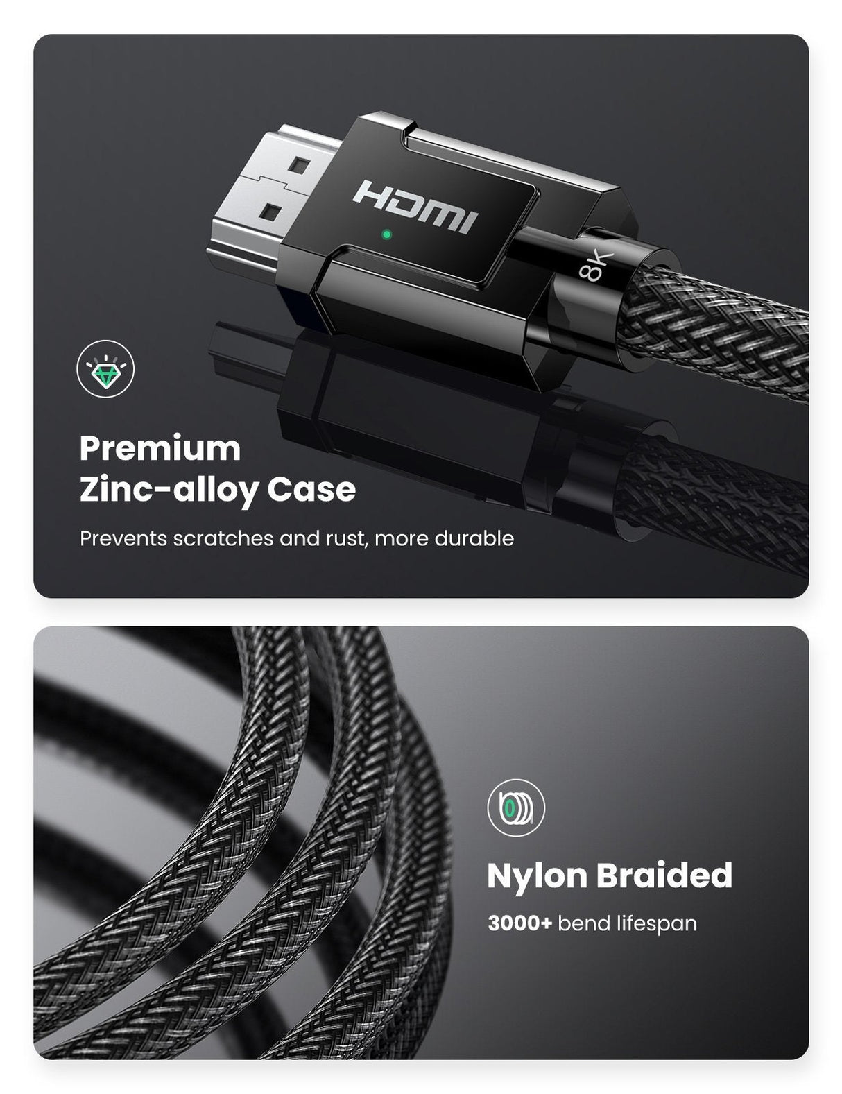 70321 8K HDMI 2.1 Male to Male Cable 2M