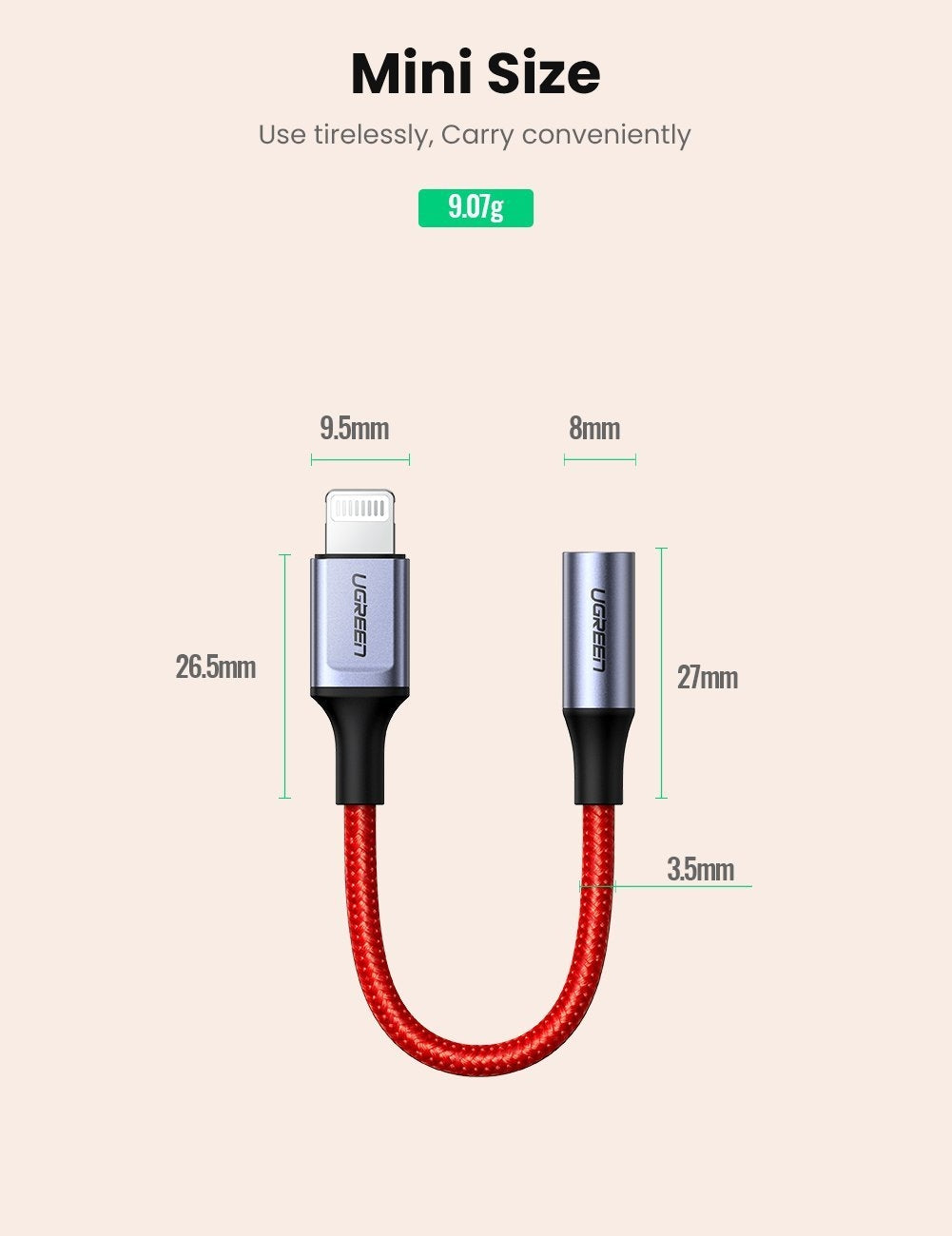70507 iPhone 8-pin to 3.5mm Adapter