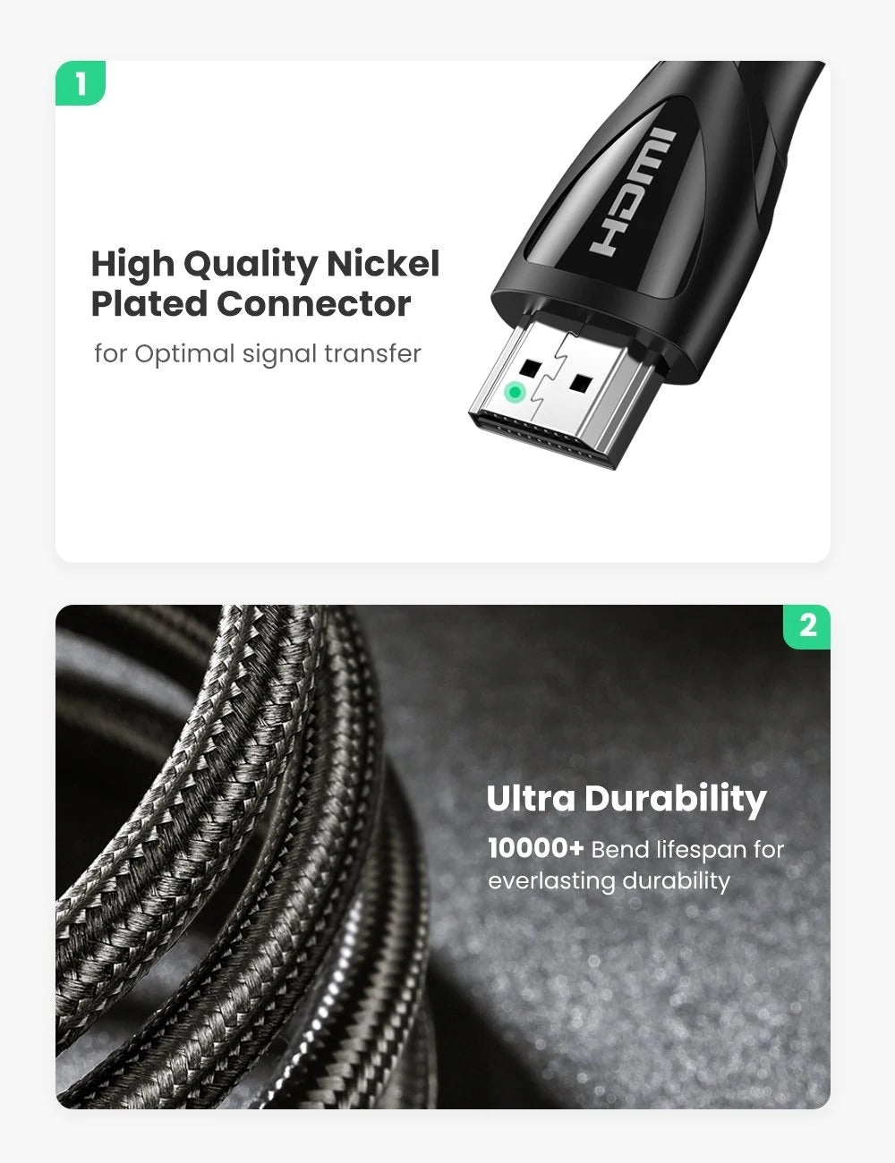 80401 8K Ultra HD HDMI 2.1 Cable 1M