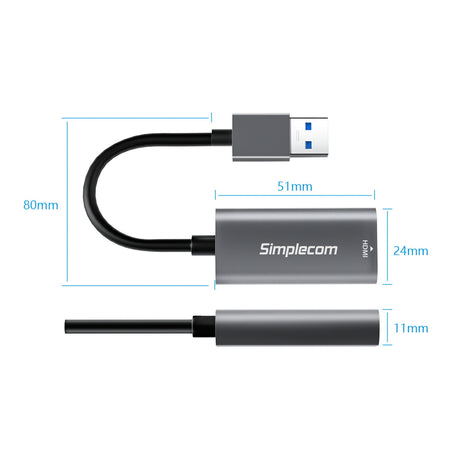 DA306 USB to HDMI Video Card Adapter Full HD 1080p
