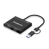 DA327 USB 3.0 or USB-C to Dual HDMI Display Adapter for 2x 1080p Extended Screens