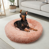 Pet Dog Bedding Warm Plush Round Comfortable Nest Comfy Sleep kennel Pink XXL