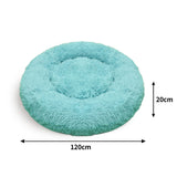 Pet Dog Bedding Warm Plush Round Comfortable Nest Comfy Sleep kennel Green 120cm