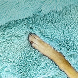 Pet Dog Bedding Warm Plush Round Comfortable Nest Comfy Sleep kennel Green 120cm