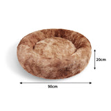 Dog Cat Pet Calming Bed Warm Soft Plush Round Nest Comfy Sleeping Kennel Cave AU