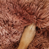 Dog Cat Pet Calming Bed Warm Soft Plush Round Nest Comfy Sleeping Kennel Cave AU