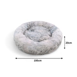 Dog Cat Pet Calming Bed Washable ZIPPER Cover Warm Soft Plush Round Sleeping 100