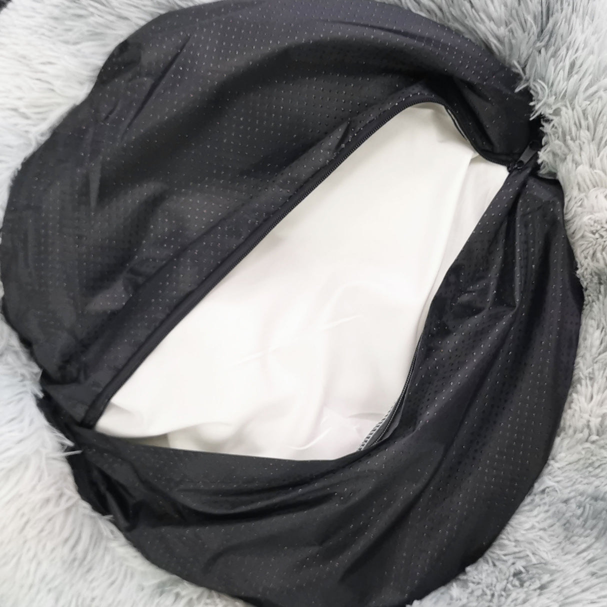Dog Cat Pet Calming Bed Washable ZIPPER Cover Warm Soft Plush Round Sleeping 100
