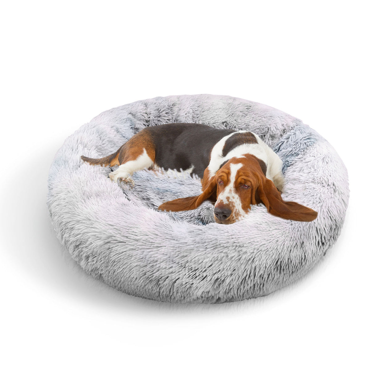 Dog Cat Pet Calming Bed Washable ZIPPER Cover Warm Soft Plush Round Sleeping 100