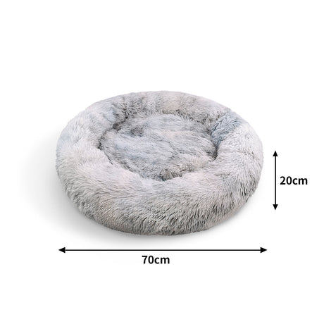 Dog Cat Pet Calming Bed Warm Soft Plush Round Nest Comfy Sleeping Washable Zip