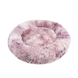 Cat Dog Pet Calming Bed Warm Soft Plush Round Nest Comfy Sleeping Kennel Cave AU