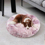 Cat Dog Pet Calming Bed Warm Soft Plush Round Nest Comfy Sleeping Kennel Cave AU