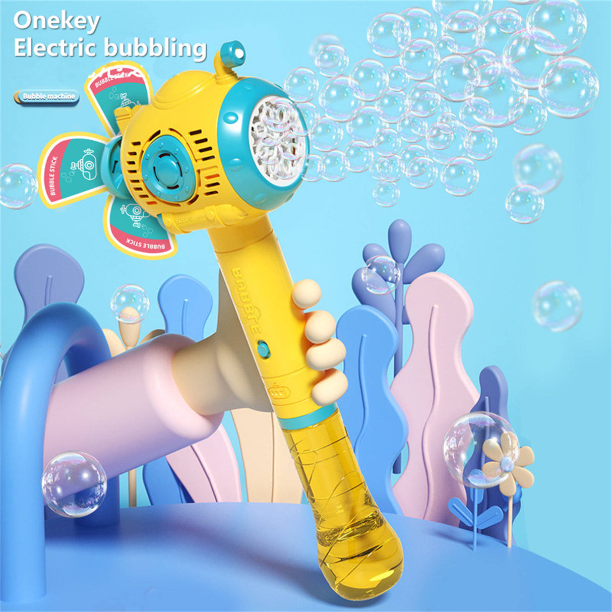 Full-Automatic Submarine Windmill Bubble Machine Children's Hand-Held Toy