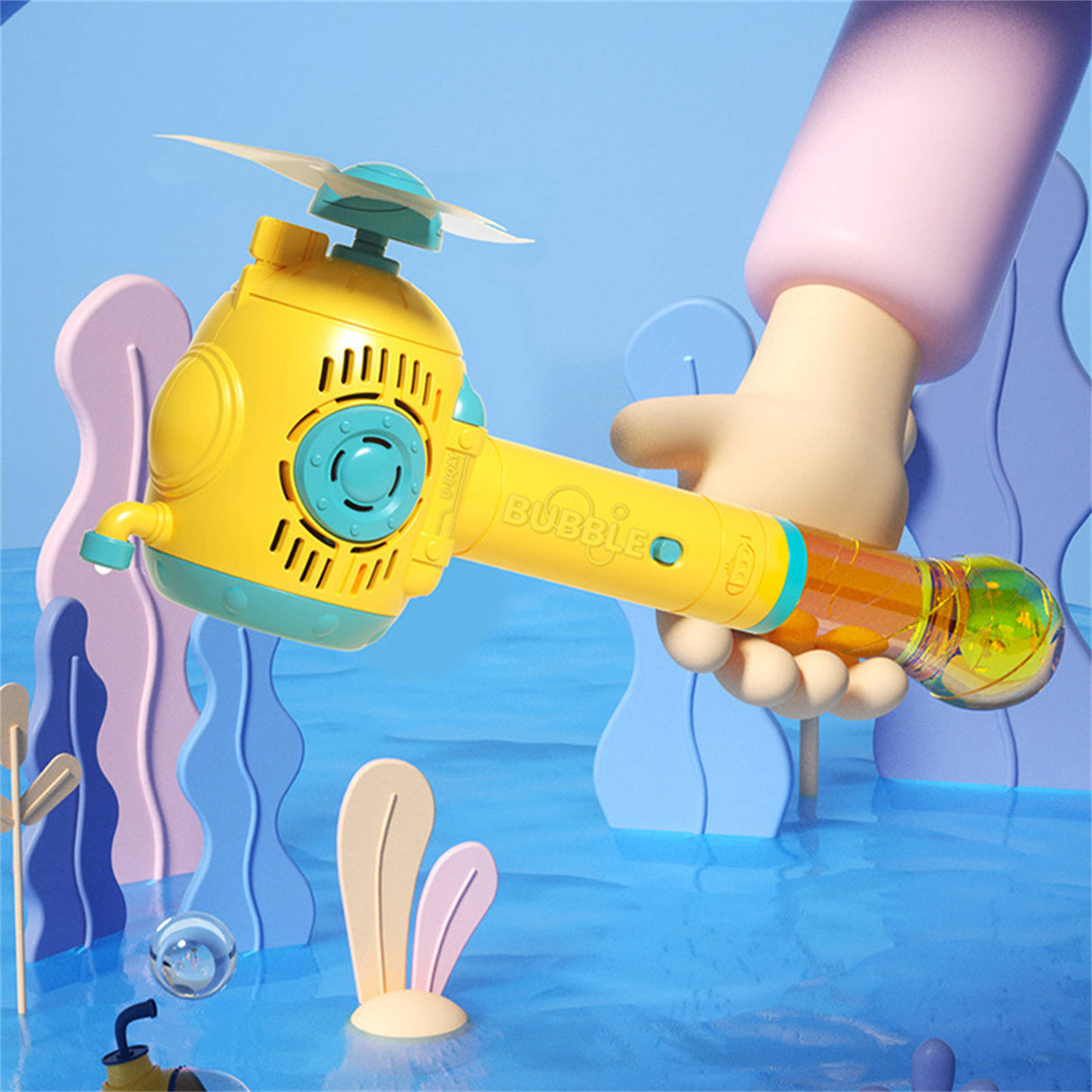 Full-Automatic Submarine Windmill Bubble Machine Children's Hand-Held Toy
