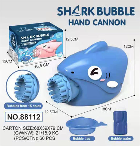 15-Hole Bubble Gun Shark Bubble Machine Automatic Children's Hand-Held Outdoor Toys