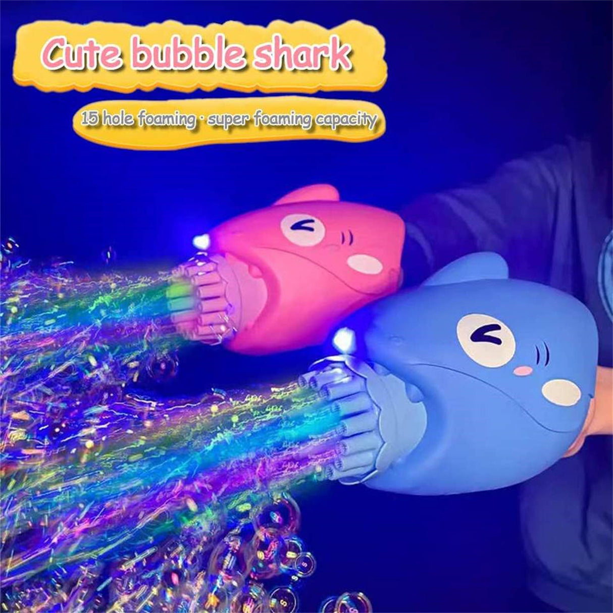 15-Hole Bubble Gun Shark Bubble Machine Automatic Children's Hand-Held Outdoor Toys