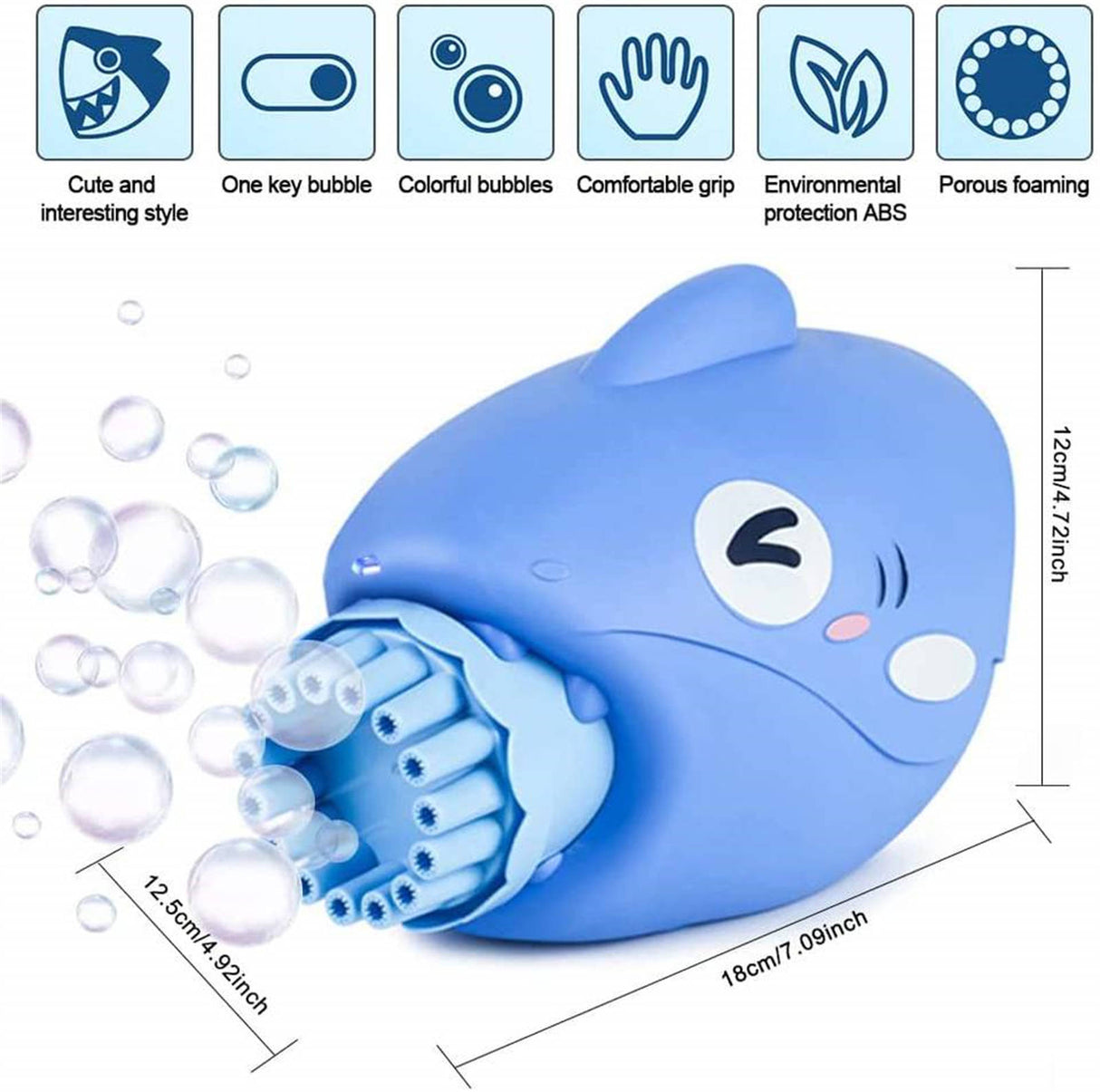 15-Hole Bubble Gun Shark Bubble Machine Automatic Children's Hand-Held Outdoor Toys