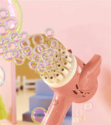 23-Hole Angel Bubble Hammer Gatling Bubble Machine Children's Electric Toy Blue
