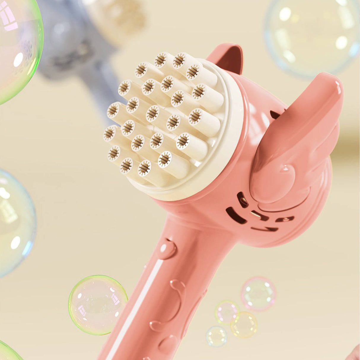 23-Hole Angel Bubble Hammer Gatling Bubble Machine Children's Electric Toy Blue