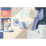 23-Hole Angel Bubble Hammer Gatling Bubble Machine Children's Electric Toy Blue