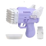42 Hole Angel Wing Automatic Bubble Blowing Lovely Bubble Gun Launcher Toy Pink