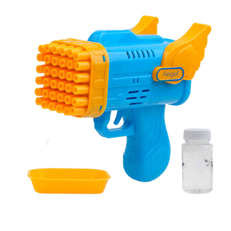 42 Hole Angel Wing Automatic Bubble Blowing Bubble Gun Launcher Toy Yellow