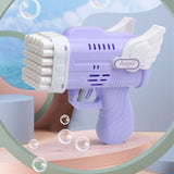 42 Hole Angel Wing Automatic Bubble Blowing Bubble Gun Launcher Toy Yellow