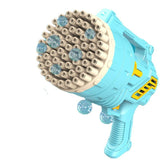 69-Hole Bubble Gun Hand-Held Automatic Bubble Machine Luminous Kids Toy Blue