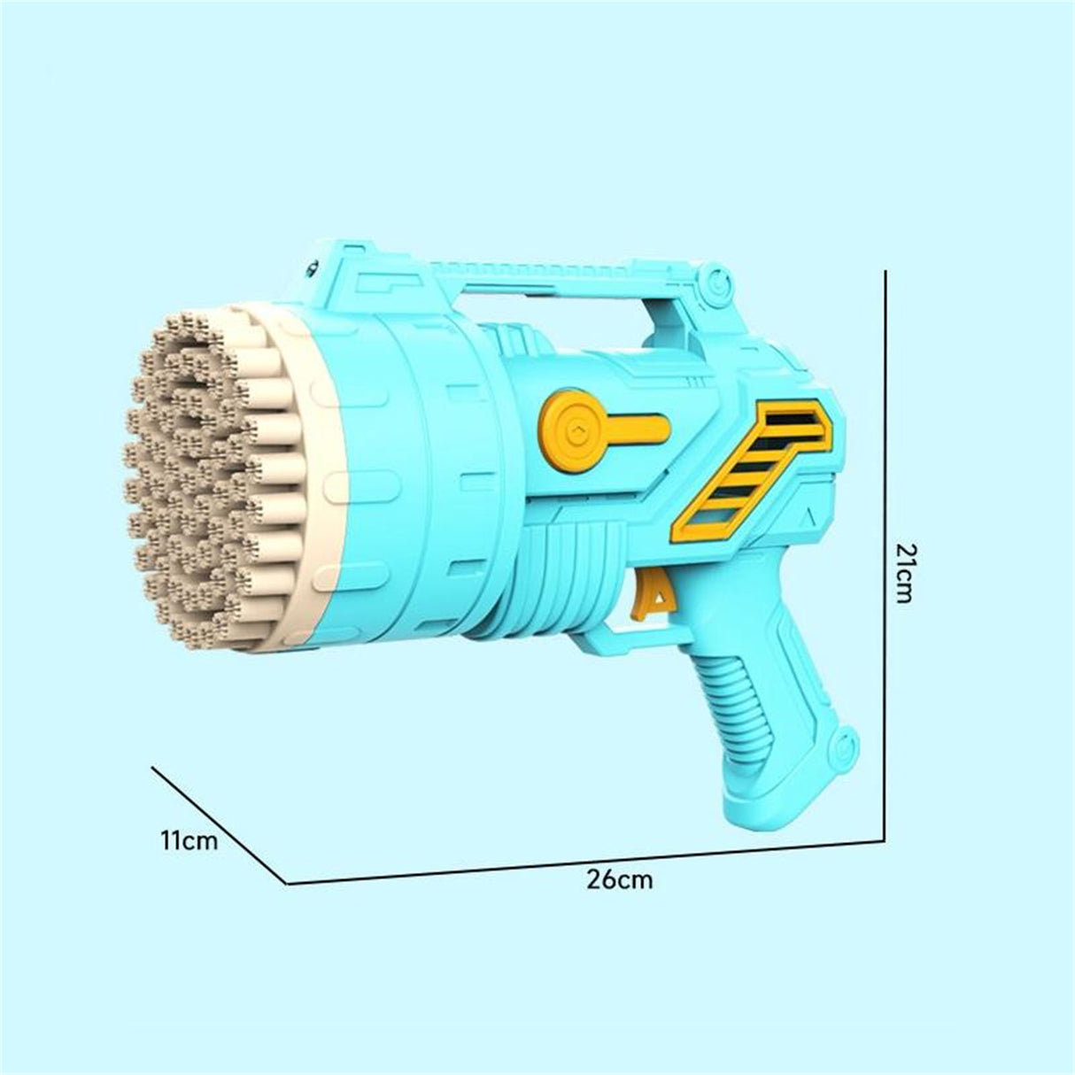 69-Hole Bubble Gun Hand-Held Automatic Bubble Machine Luminous Kids Toy Blue