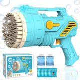 69-Hole Bubble Gun Hand-Held Automatic Bubble Machine Luminous Kids Toy Blue