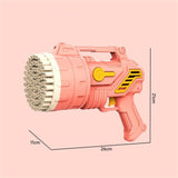 69-Hole Bubble Gun Hand-Held Automatic Bubble Machine Luminous Kids Toy Pink