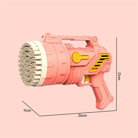 69-Hole Bubble Gun Hand-Held Automatic Bubble Machine Luminous Kids Toy Pink
