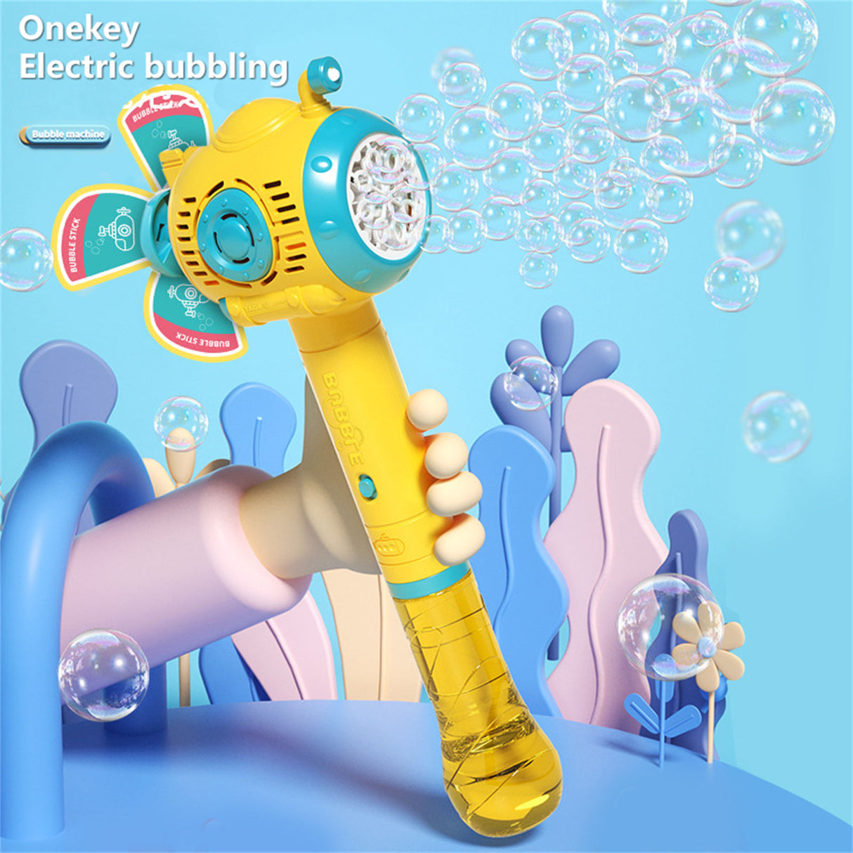Children's Windmill Submarine Bubble Stick Hand-Held Automatic Bubble Toy