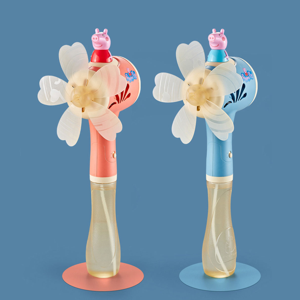 Peppa Pig Windmill Bubble Machine Hand-Held Stick Electric Bubble Toy Blue