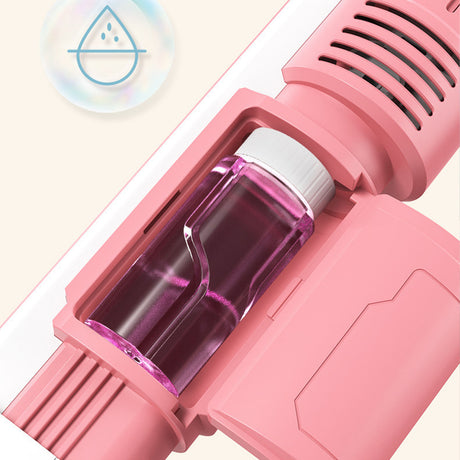 Bubble Machine Fully Automatic Hand-Held Spray Gun Electric 10-Hole Toy Pink