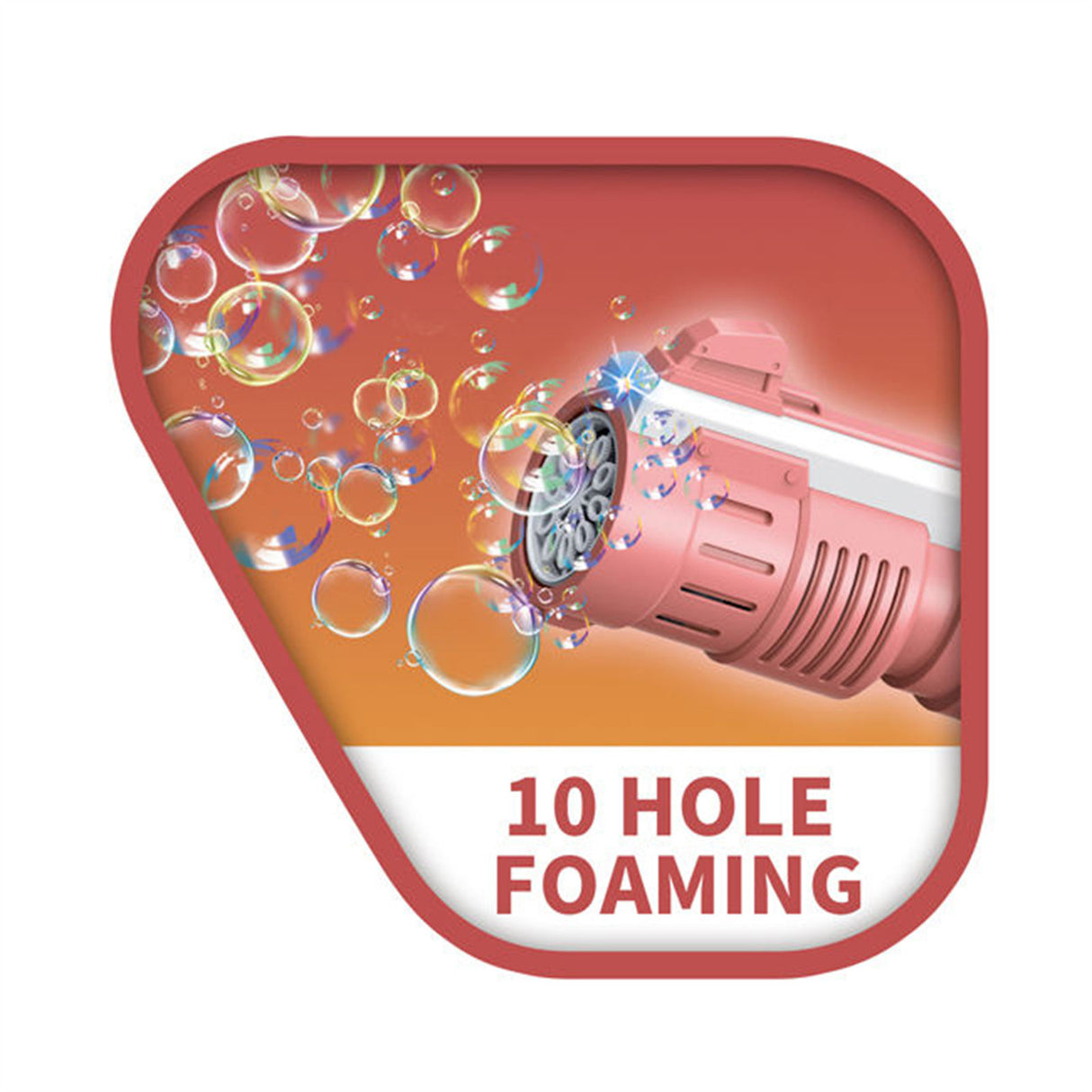 Bubble Machine Fully Automatic Hand-Held Spray Gun Electric 10-Hole Toy Pink