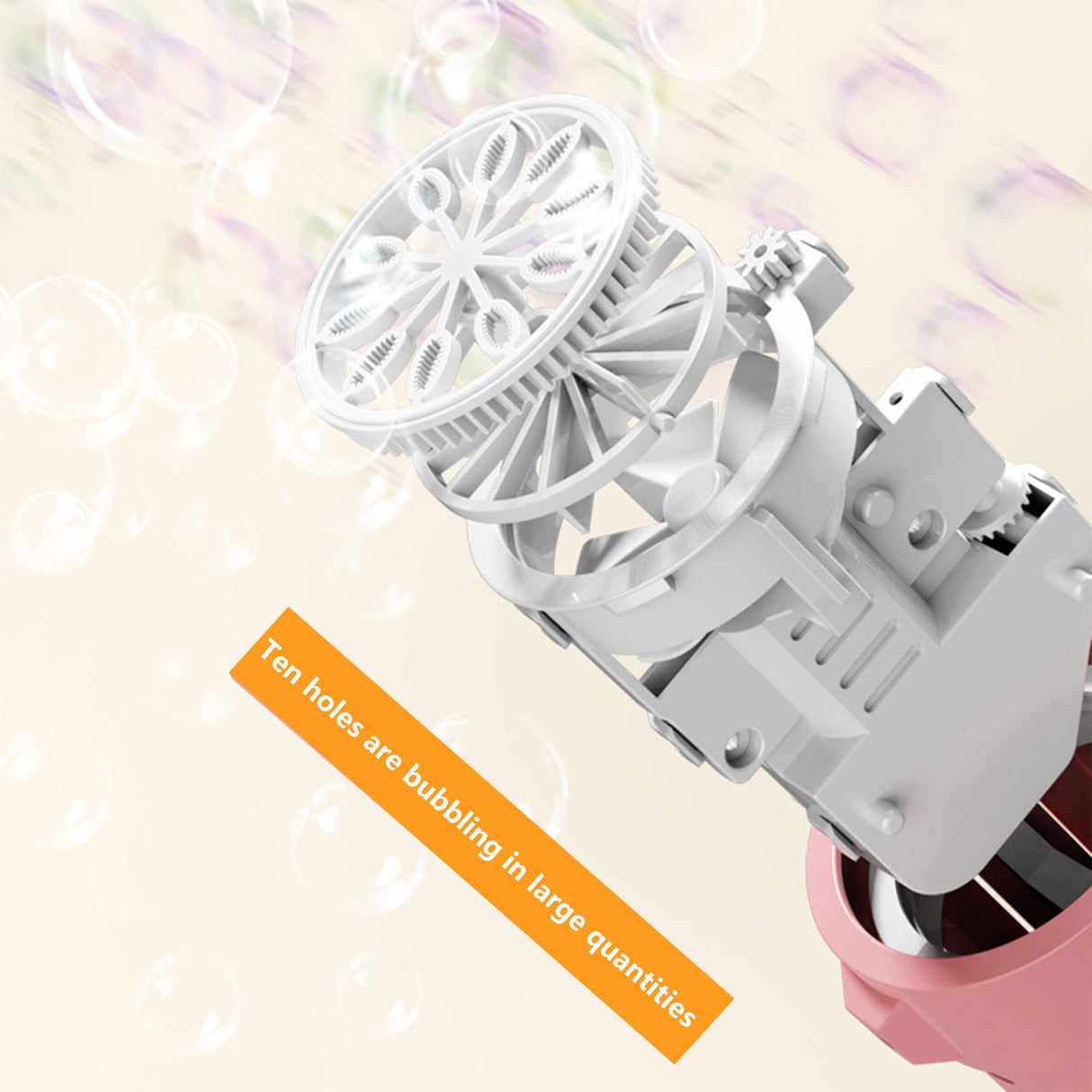 Bubble Machine Fully Automatic Hand-Held Spray Gun Electric 10-Hole Toy Blue