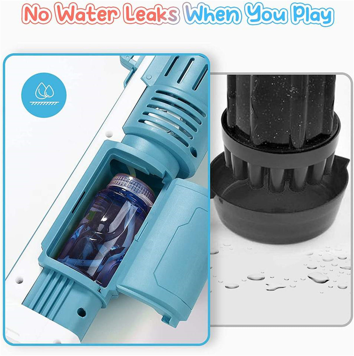 Bubble Machine Fully Automatic Hand-Held Spray Gun Electric 10-Hole Toy Blue