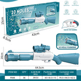 Bubble Machine Fully Automatic Hand-Held Spray Gun Electric 10-Hole Toy Blue