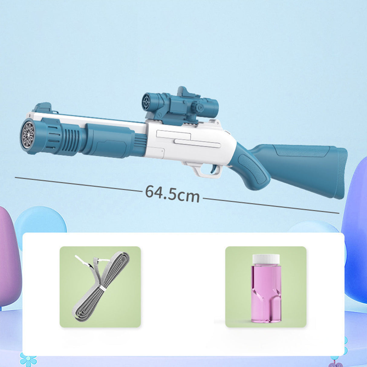 Bubble Machine Fully Automatic Hand-Held Spray Gun Electric 10-Hole Toy Blue