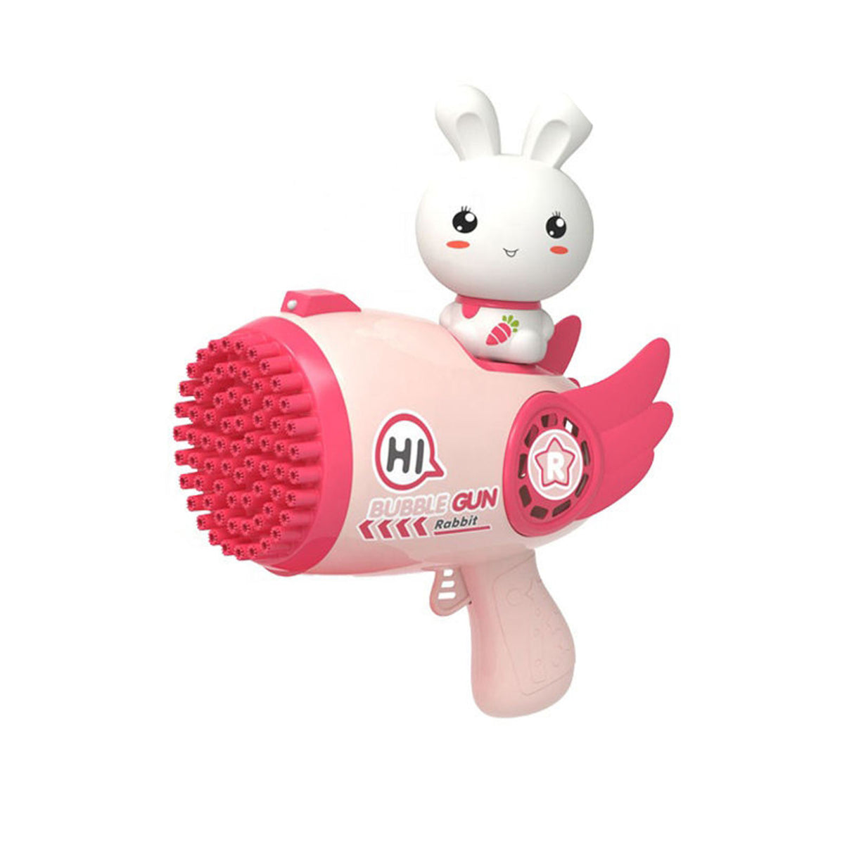 Pink Rabbit 69-Hole Automatic Bubble Gun Toy Outdoor Soap Cartoon Machine