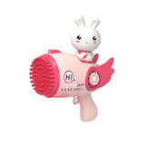 Pink Rabbit 69-Hole Automatic Bubble Gun Toy Outdoor Soap Cartoon Machine