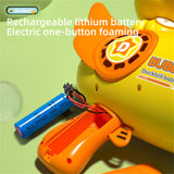 Pink Rabbit 69-Hole Automatic Bubble Gun Toy Outdoor Soap Cartoon Machine