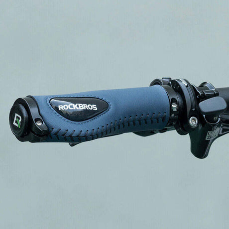 Deluxe Hand Grips Shock Absorbing  MTB Mountain Bike Tourer Double Lock BLUE Handlebar Grips Anti-skid 2.22cm