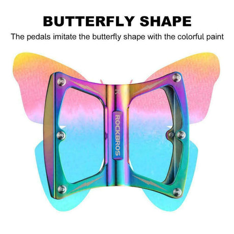 Flat Pedal Butterfly BMX MTB Ultralight 156g Multi Colour Tri Bearing Stud Pin Grips