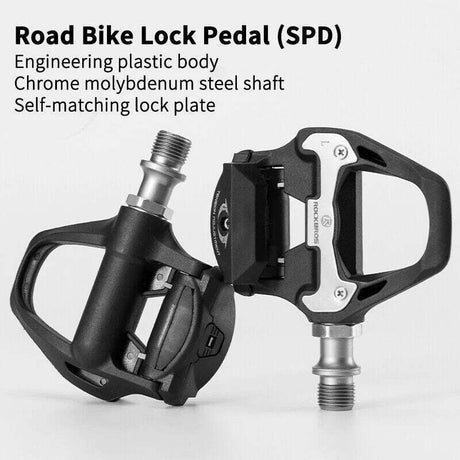 Self Lock Clip In Bike Pedals Shimano SPD-SL Cleat MTB Road 700C Hybrid BMX -  Nylon Black